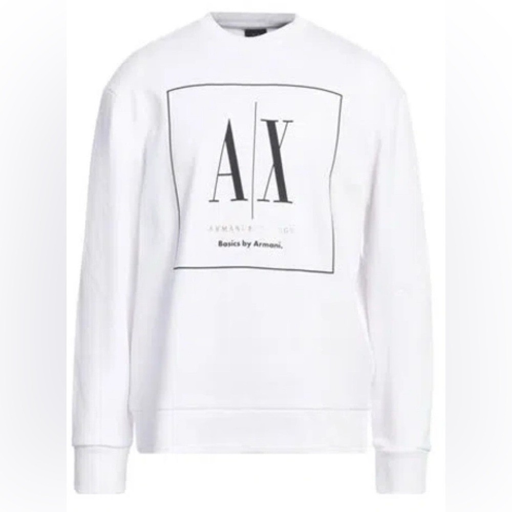 Armani Exchange Men's White Crewneck Sweater